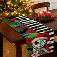 thumbnail image 6 of Christmas Jack Table Runner, Xmas Holiday Sally Kitchen Dining Table Decor, Winter Stripes Patch Burlap Home Decoration Indoor Outdoor Party Supply 13.8 x 90 Inches, 6 of 6