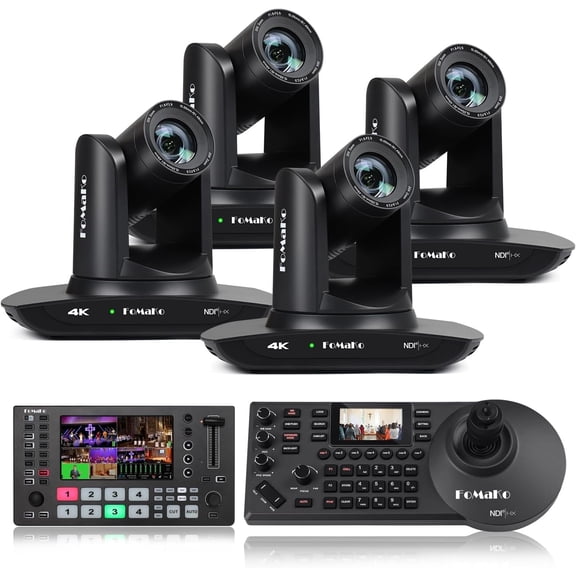FoMaKo 4K PTZ Camera HDMI NDI 20X Live Streaming Camera Bundle(K20UH X4 M3 KC608 Pro)