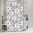 thumbnail image 2 of Gray White Flower Shower Curtain Spring Floral Botanical Petal Decorative Modern Rustic Shower Curtains for Home Bath Bathtubs Decor Polyester Fabric Waterproof with Hooks 36x72 Inches, 2 of 6
