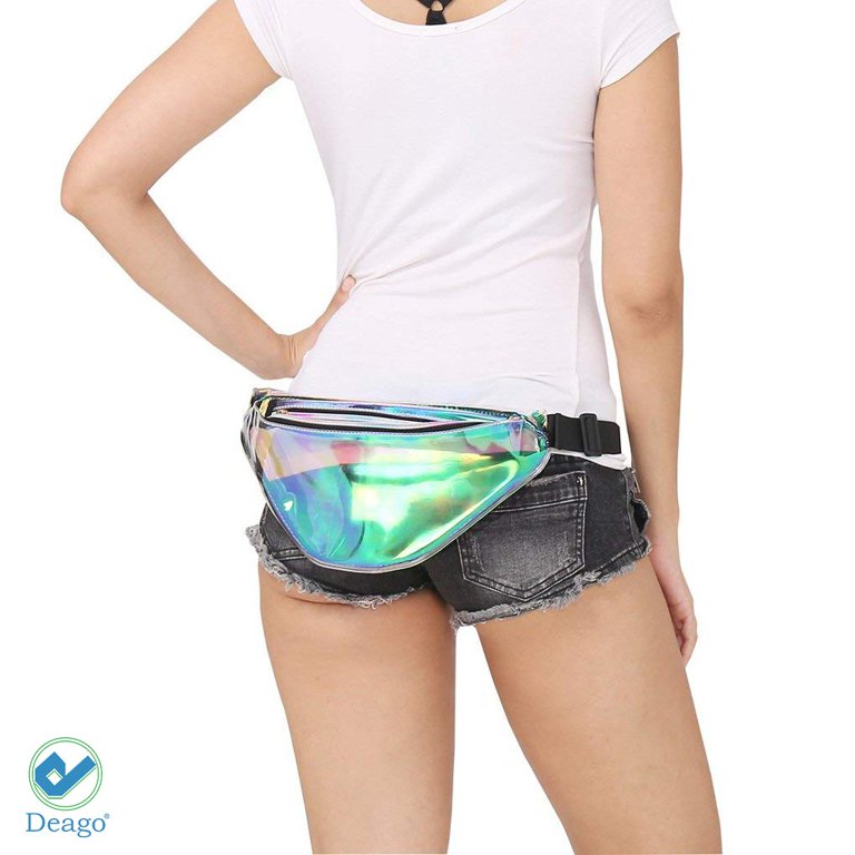  Fanny Pack for Women Holographic Fanny Pack Iridescent Cute  Waist Belt Bum Bag Fashion for Rave Festival Events Games