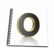3dRose Monogram letter O in golden metal with perforated front in gray - Mini Notepad, 4 by 4-inch