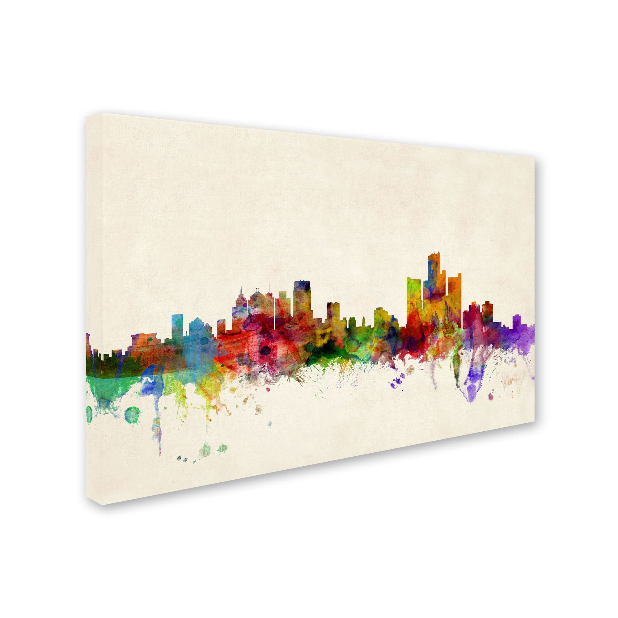 Trademark Fine Art "Detroit, Michigan" Canvas Art by Michael Tompsett
