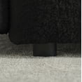 thumbnail image 6 of FFZ 80.7 inch Teddy Fabric Sofa with 3 Back Pillows and Cushions, Solid Wood Frame, Black, 6 of 13