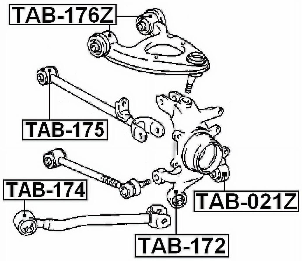Febest BUSHING, REAR TRAILING ARM # TAB-174 OEM 48780-50021