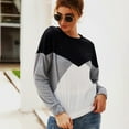 thumbnail image 6 of Long Sleeve Shirts for Women Fall Fashion Clothes Color Block Patchwork Casual Sweatshirts Crewneck Pullover Blouse, 6 of 7