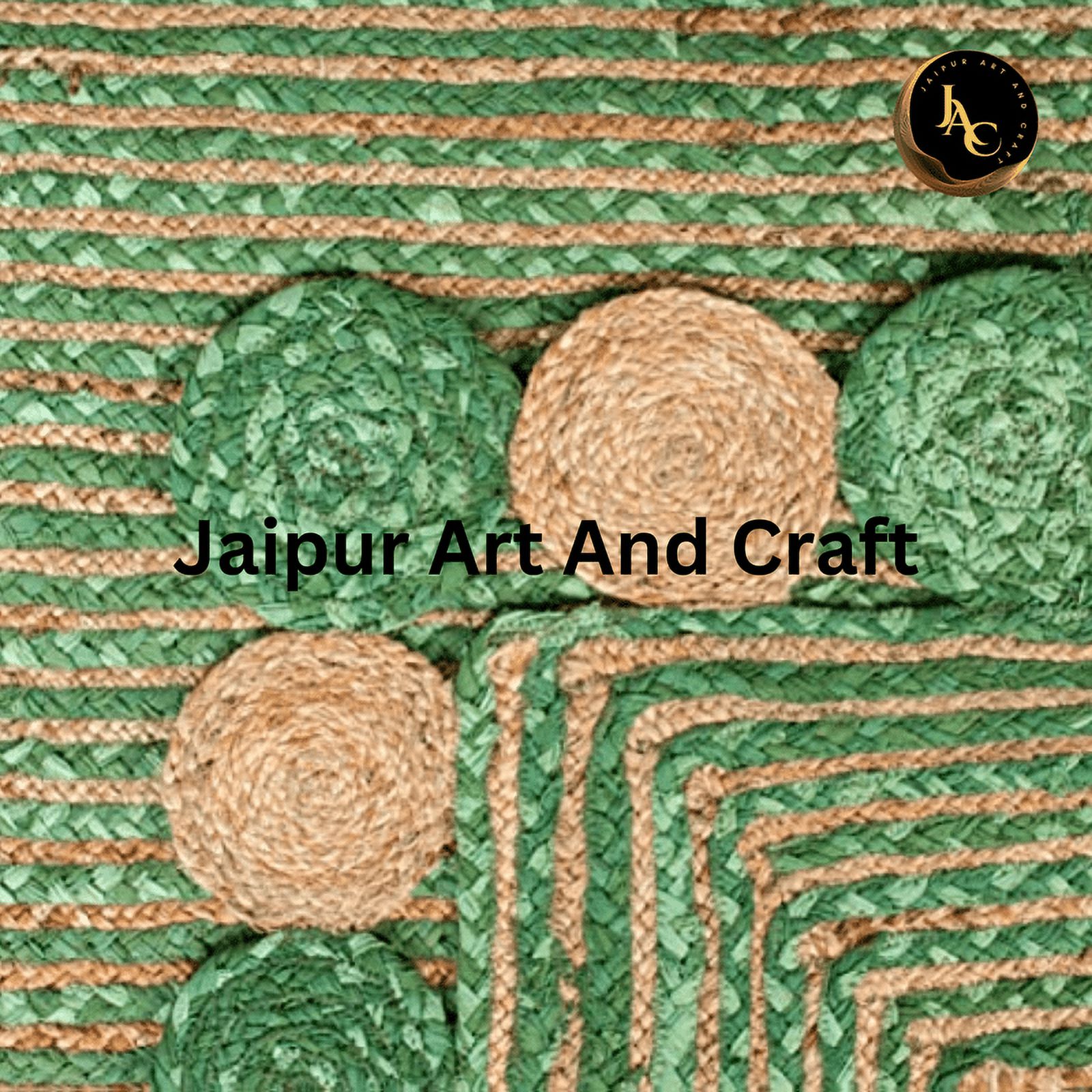 Jaipur Art And Craft Scalloped Jute Cotton Area Rug Hand Braided Eco Friendly Carpet (2x3 Sq ft)