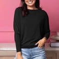 thumbnail image 2 of Blouses for women dressy casual Long Sleeve Japanese Cotton Soft Clothing L Black womens blouses, 2 of 5