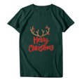 thumbnail image 2 of jsaierl Christmas Shirts for Women Short Sleeve Merry Christmas Print Tops Fashion V Neck Shirt Bleached Tunic Tees Blouse Top for Women Fashion 2025, 2 of 6