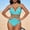 Light Blue, variant on Kctiaxy Womens One Piece Swimsuits Solid Color Halterneck Lace Bathing Suits Padded Backless Cut Out Off-Shoulder Bikini Swimsuit