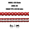 thumbnail image 4 of 420 Chain Mini Bike Chain 90 Links Replacement for Coleman Mini Bike CT200U BT200X CT200U-EX Baja Warrior Massimo MB200 TrailMaster Predator 212 196cc 6.5hp Parts Chain Adjuster, 4 of 9