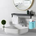 thumbnail image 4 of Bathroom Products Wash Cups Rack Toothbrush Holder with Gargle Cup for Couples Wall Mounted Storage Organizer for Toothbrushes and Toothpaste in Modern Design, 4 of 6