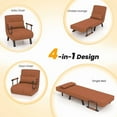 thumbnail image 3 of Kadyn Accent Chair,Lounge Arm Chair, Reading Chair,Lounge Chair,Lazy Chair,Folding 6 Position Convertible Sleeper Bed Armchair Lounge Couch with Pillow-Brown, 3 of 9