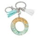 thumbnail image 1 of Llavero de letras con borlas verdes | Colgante de cristal acrílico | Lámina de oro, pegamento en gota, joyería de piedra engrosada | Amuleto de bolso con estilo, accesorio para mochila | 1 pieza, 1 of 2