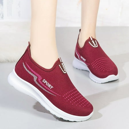 

Cathalem Sneaker Ball Dresses for Women Fashion Autumn Women Sports Shoes Flat Bottom Non Slip Fly Woven Mesh Short Plush Warm Technicalsportshoe Red 8