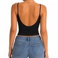 thumbnail image 3 of 2 Pack Women's Spaghetti Strap Crop Cami Tank Tops, U Neck Low Back Slim Fit Sleeveless Layering Camisole, 3 of 8