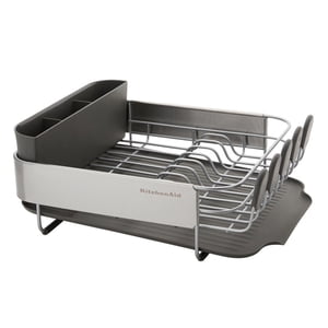 KitchenAid Compact Dish Rack, Stainless Steel Satin Gray