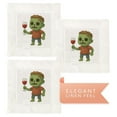thumbnail image 4 of Jolitee Decorative Hemstitch Cocktail Napkins, 6"x6" Washable Linen-Like Cloth Napkins, Handmade for Holiday Entertaining & Everyday Use (Watercolor Zombie, Set of 6), 4 of 9