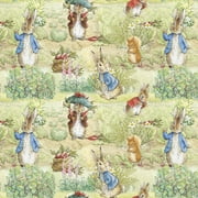 Peter Rabbit 100% Cotton Garden, Multi-color, 18" x 21" for Quilting & Sewing, 1 Each