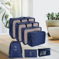 thumbnail image 2 of 8Pcs/Set Packing Cubes for Travel Foldable Suitcase Clothes Sorting for Home Camping Family navy, 2 of 8
