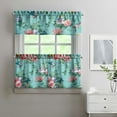 thumbnail image 2 of Bloom and Blossom Kitchen Curtains Set Floral Butterfly Botanical Garden Nature Watercolor Wildflower Bee Rustic Tier and Valance Curtains, 2 of 6