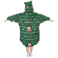 thumbnail image 2 of FORMRS Wearable Blanket Hoodie with Sleeves for Kids Cozy Flannel Sweatshirt, Green Christmas Trees, 2 of 7