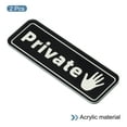 thumbnail image 3 of Uxcell Private Door Sign 6"x2" Self Adhesive Privacy Sticker Black 2 Pack, 3 of 6