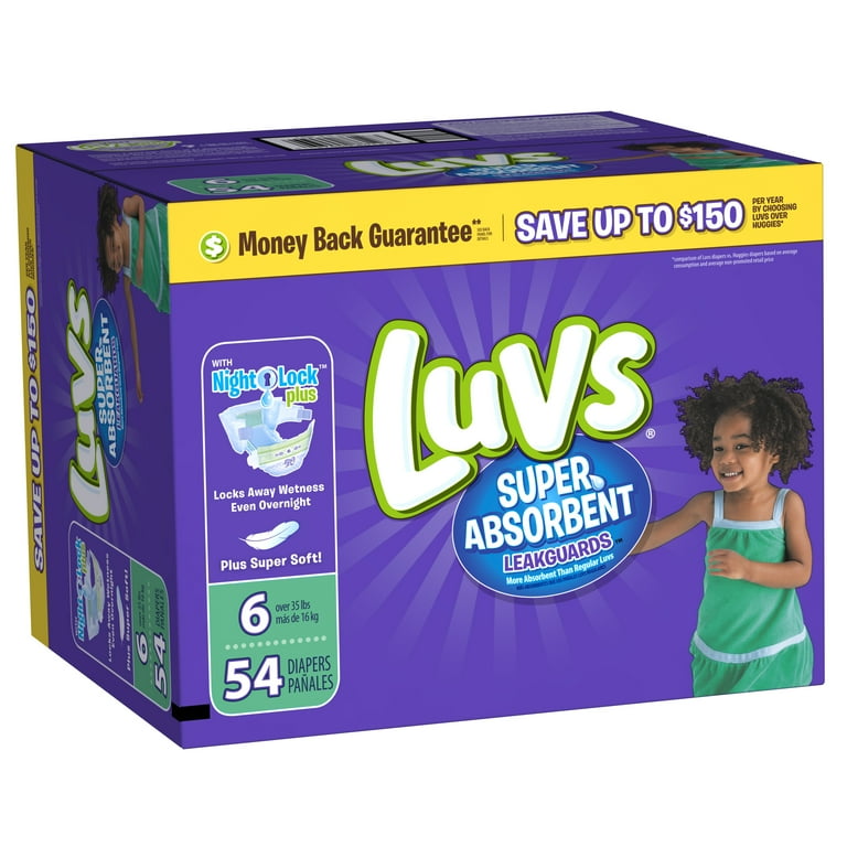 Luvs size hotsell 6 diapers walmart