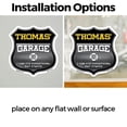 thumbnail image 3 of Thomas's Garage I Can Fix Everything But Stupid (2 Pack) 18 inch X 18 inch Shield Shaped Heavy Duty 3.2 mil Vinyl Decals To last, Gift for Dads and Uncles Classic Americana Crafted in, 3 of 6
