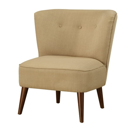 Jetson Gold Armless Accent Chair With Button Tufting Seam Welding And Round Telescoping Legs