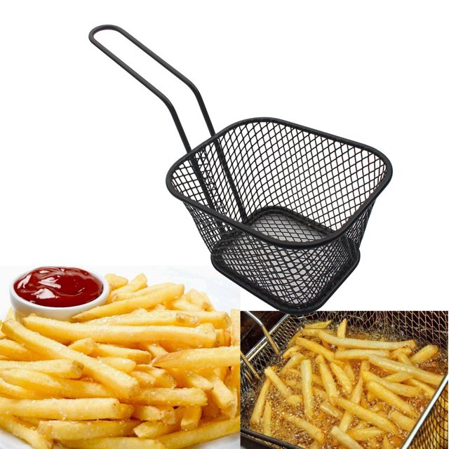 WREESH Electroplate Stainless Steel Mini Frying Net Square Block Mesh Kitchen Tools