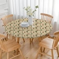 thumbnail image 3 of Beige Bigfoot and Forest Pattern Round Fitted Tablecloth with Elastic Edge,Dining Table Cover Waterproof,Outdoor Round Tablecloth for Camping,Dining,Indoor and Outdoor, 3 of 7