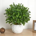 thumbnail image 4 of HomeStock City Sleek Evergreen Artificial Plant In White Vase (Indoor/Outdoor), 4 of 5