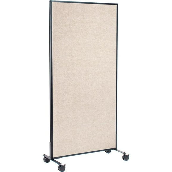 Global Industrial 694957MTN Interion Mobile Office Partition Panel - 36.25 x 75 in. - Tan