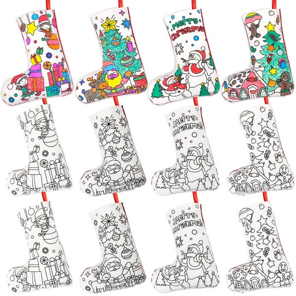 Christmas Stockings DIY Paint Your Own Family Holiday Decor 12-Piece