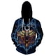 thumbnail image 3 of Sudadera con capucha para hombre de primavera y otoño con estampado de lobo Harajuku en 3D, cárdigan con cremallera y cordón de manga larga, 3 of 4