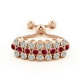 thumbnail image 2 of ANGARA Natural Three Row Bezel-Set Ruby and Diamond Tennis Bolo Ring in 14K Rose Gold for Women (Size-1.8mm) | July Birthstone, Birthday, Anniversary, Jewelry Gift for Women | Natural Ruby Ring, 2 of 9