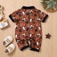 thumbnail image 6 of Toimothcn Infants Boys Romper Jumpsuit Short Sleeve Cute Cartoon Cow Printed Lapel Romper Soft Loose Fit Jumpsuit Comfy Newbron Clothing, 6 of 6