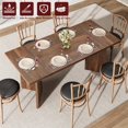 thumbnail image 6 of Towallmark 70.9 Inch Rectangular Dining Table, 6 Seater Kitchen Table With Sturdy Frame, Thickened Tabletop & V Cut Legs, Large Retro Dinner Table For Family Gatherings, 6 of 8
