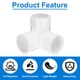 thumbnail image 3 of Conectores de tubería Uxcell de 3 vías, 1.2 pulgadas, codo de grado de muebles, accesorios de salida lateral de 90 grados para muebles y estanterías de jardín (paquete de 4), blanco, 3 of 5