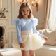 thumbnail image 4 of Cowsor Toddler Girl Shirts Ruffle Long Sleeve Baby Girl T-Shirts Kids Blouse, Ribbed Toddler Girl Tee Tops, 4 of 4