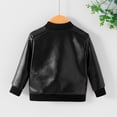 thumbnail image 6 of oqasdz Kids Baby Boys Pu Leather Jackets Stand Collar Windbreaker Outerwear Coat for Toddler Fall Fashion Clothes Casual Outdoor, 6 of 7