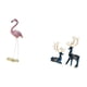 thumbnail image 5 of Escultura de resina de flamenco y Figuras de arte moderno de aves y ciervos para decoración del hogar y jardín con soporte de metal para sala de, 5 of 8