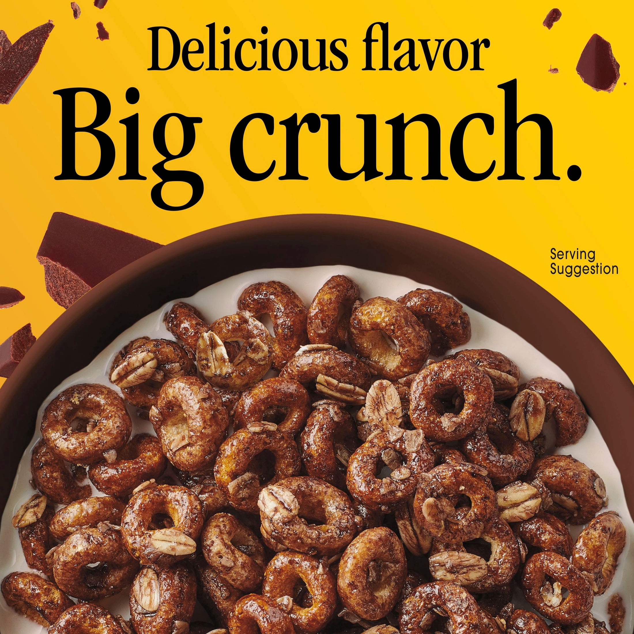 (3 pack) Cheerios Oat Crunch Chocolate Breakfast Cereal, Made with Whole Grain, Family Size, 24 oz