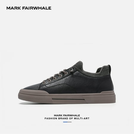 

MARK FAIRWHALE Men‘s Leather Sneakers Trendy Casual Lightweight Comfy Walking Shoes Spring And Summer