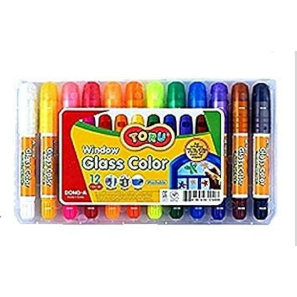 Toru Window Glass Color Crayon Marker Papel Lavable Aqua No Tóxico 12 Colores