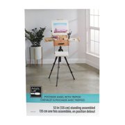 Artists Loft Easel - Outdoor Pochade Box Tripod Set - Natural Brown - 53 Standing - 5-Piece