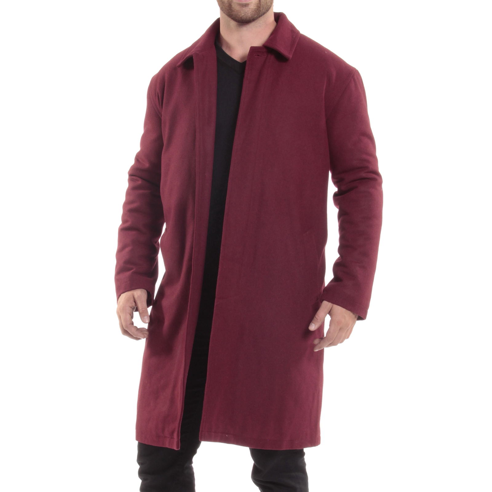 Alpine Swiss Mens Zach Knee Length Jacket Top Coat Trench Wool Blend Overcoat - image 5 of 7