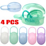 Pacifier Case, Pacifier Holder Case, Pacifier Container for Travel, Ergonomic Design,BPA Free, 4 Pack-Green