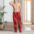 thumbnail image 5 of Uemuo Strawberry Red Pattern Men's Wide Leg Palazzo Lounge Pants with Pockets Light Weight Loose Comfy Casual Pajama Pants-Medium, 5 of 9