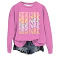 thumbnail image 3 of TYGHBN Women's Casual Crewneck New York City English Letter Print Hoodie Dressy Zipper Sweatshirts Women Hooded Workout Tops Women Hoodies Women Petite Sweatshirts Women Hoodie Sweatsuit Women Large, 3 of 3
